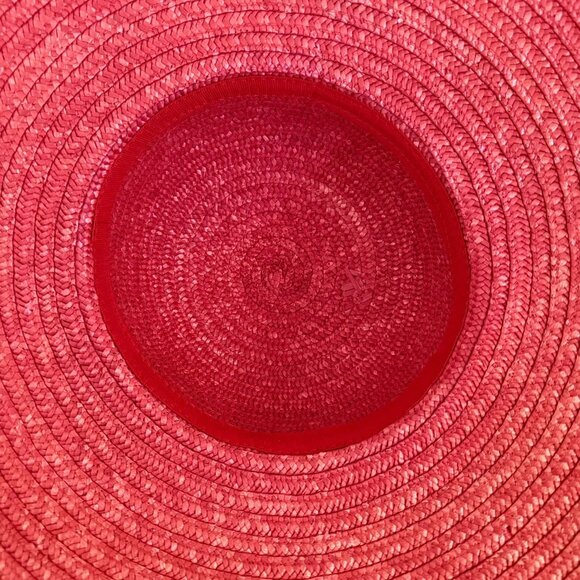 Wide Brim Straw Sun Hat With Anne Klein Multicolor Patterned Silk Scarf Accent - Picture 10 of 12